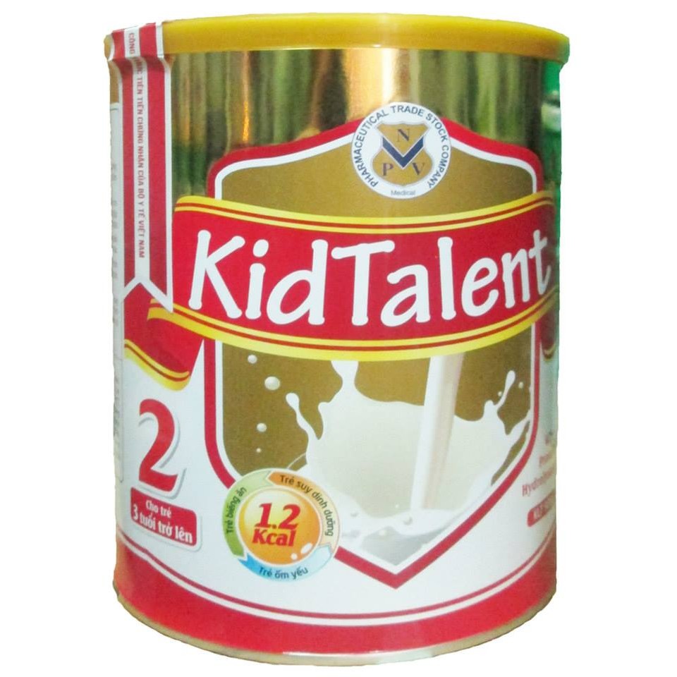 Sữa bột KidTalent cho bé 2 tuổi.