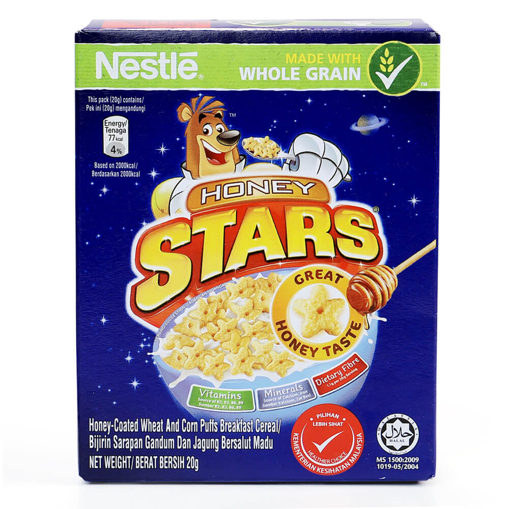 Honey Stars là sản phẩm ngũ cốc cho bé ăn sáng được làm từ bột ngũ cốc nguyên cám.
