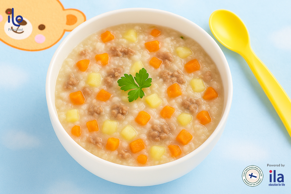 Cháo thịt bò khoai tây, cà rốt