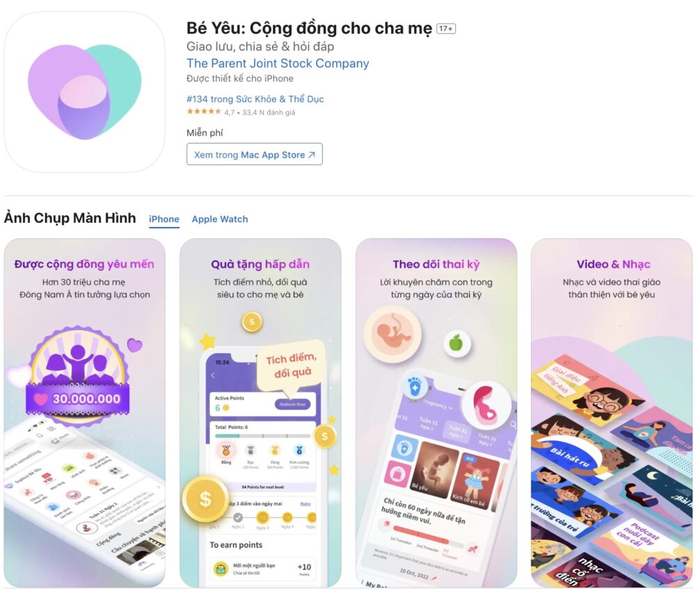 Phần mềm đặt tên con theo tên bố mẹ: Bé yêu: Cộng đồng cho cha mẹ
