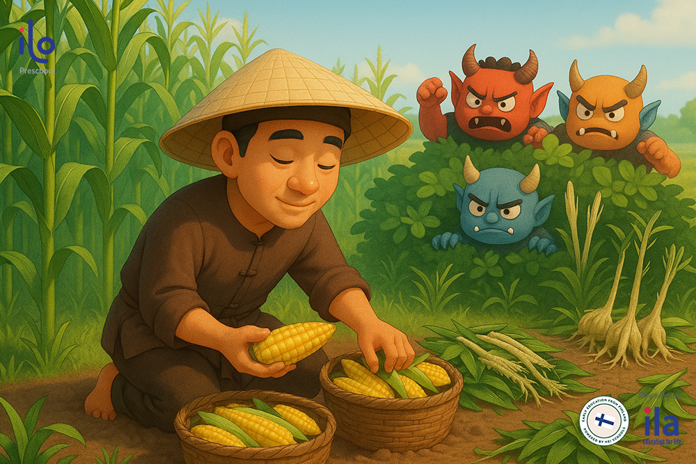 người nông dân trồng ngô