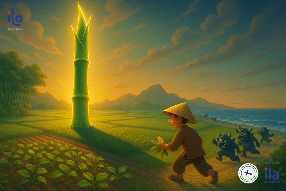 Truyện Sự tích cây nêu ngày Tết bằng tiếng Anh