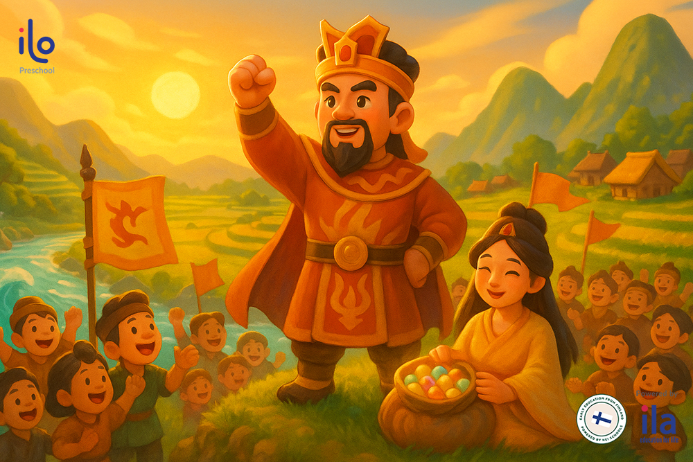 Người con trai cả đi cùng mẹ và trở thành vua Hùng, vị vua đầu tiên của người Việt