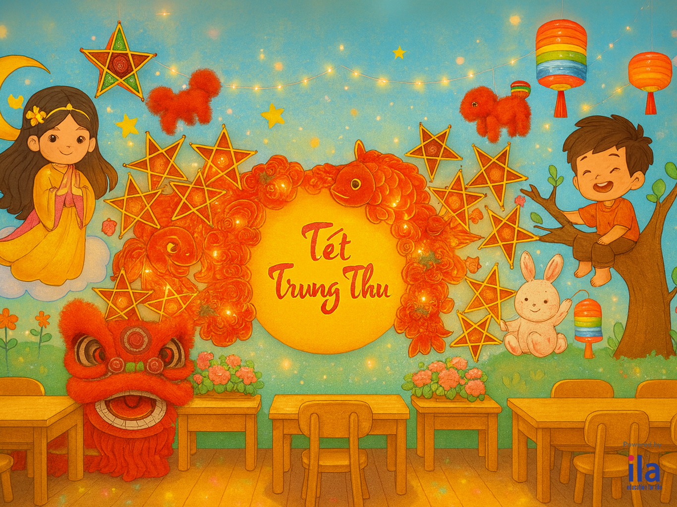 10 ý tưởng trang trí Trung thu mầm non đẹp mắt, sáng tạo
