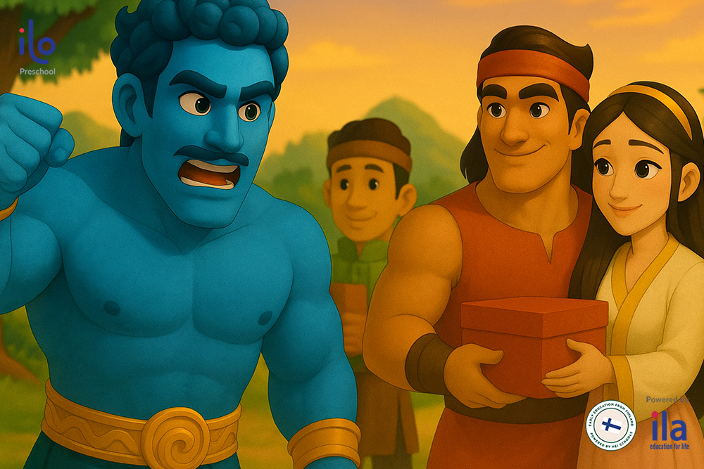 thuỷ tinh đến sau, không cưới được vợ nên đùng đùng nổi giận.