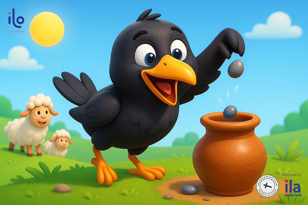 Truyện tiếng Anh The thirsty crow (Con quạ khát nước)