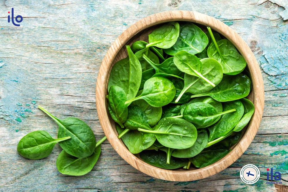 Do not forget to add greens to the menu for 2-year-olds.  